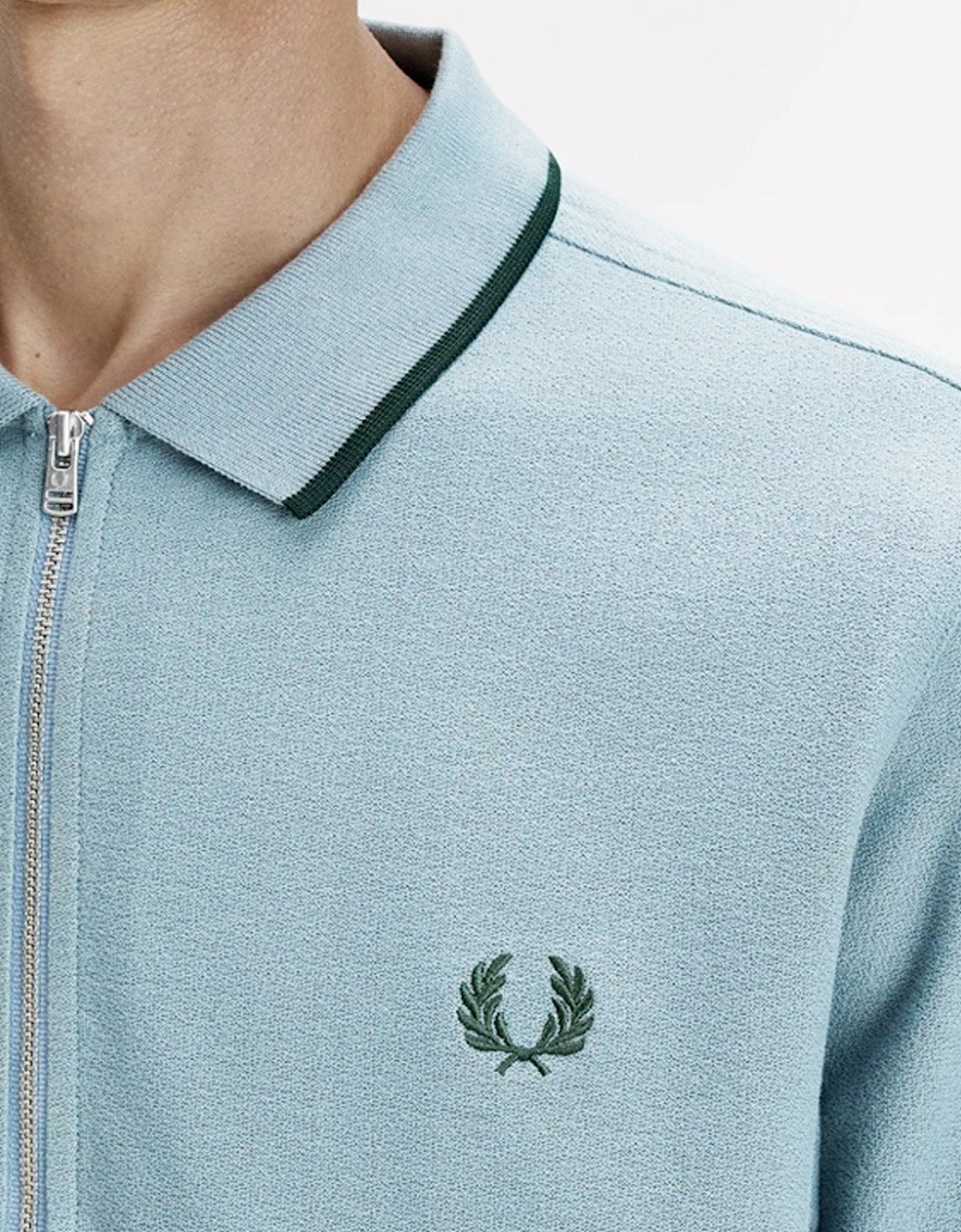 Fred Perry Crepe Pique Zip Neck Polo Shirt