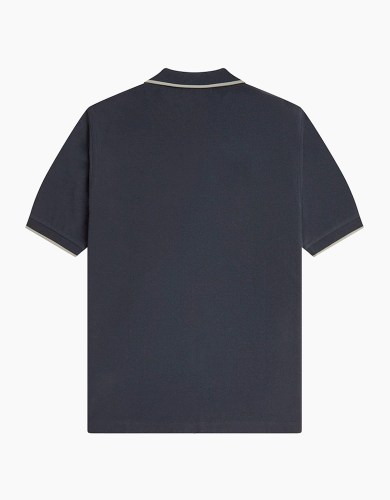 Fred Perry Crepe Pique Zip Neck Polo Shirt
