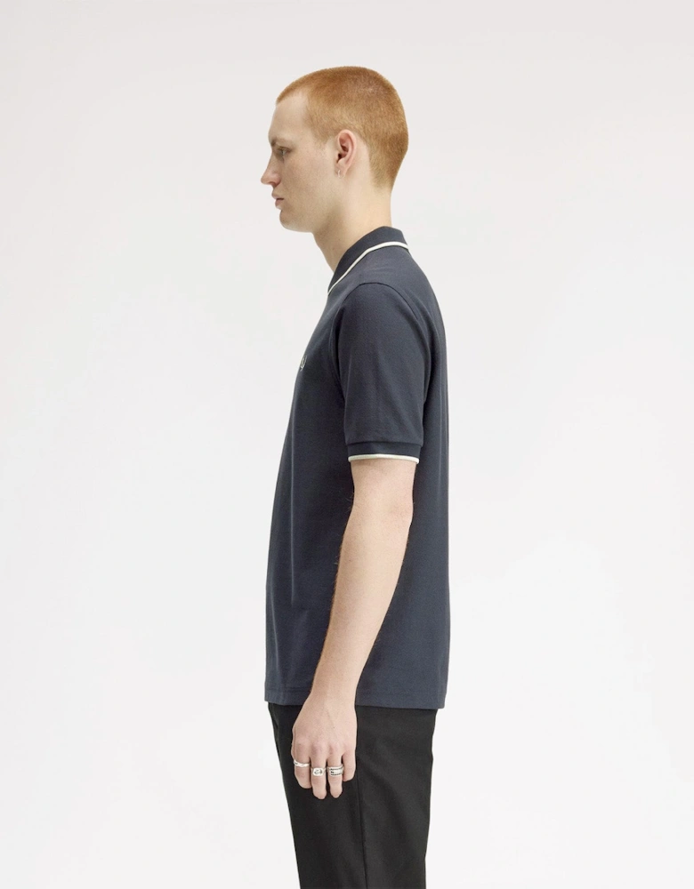 Fred Perry Crepe Pique Zip Neck Polo Shirt