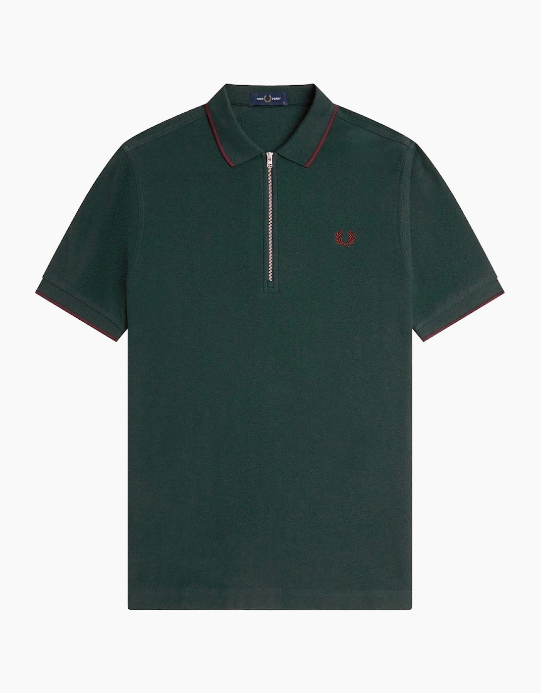 Fred Perry Crepe Pique Zip Neck Polo Shirt