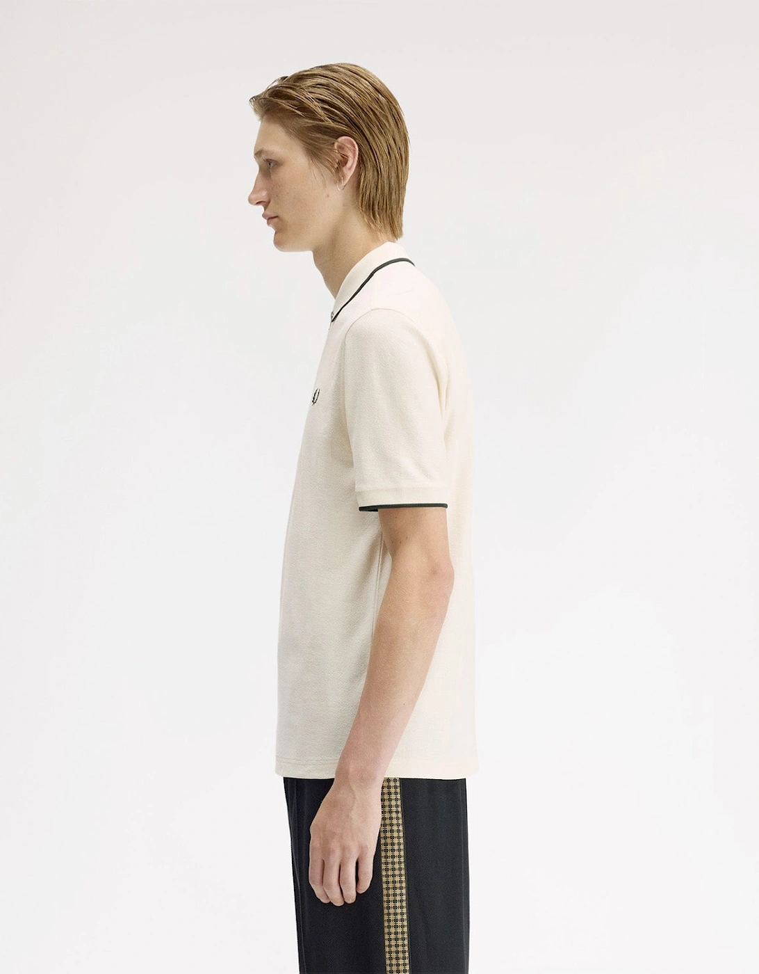 Fred Perry Crepe Pique Zip Neck Polo Shirt