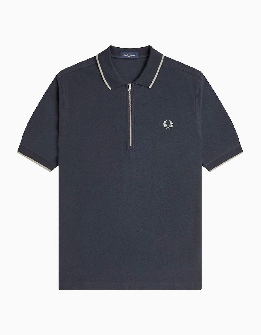 Fred Perry Crepe Pique Zip Neck Polo Shirt