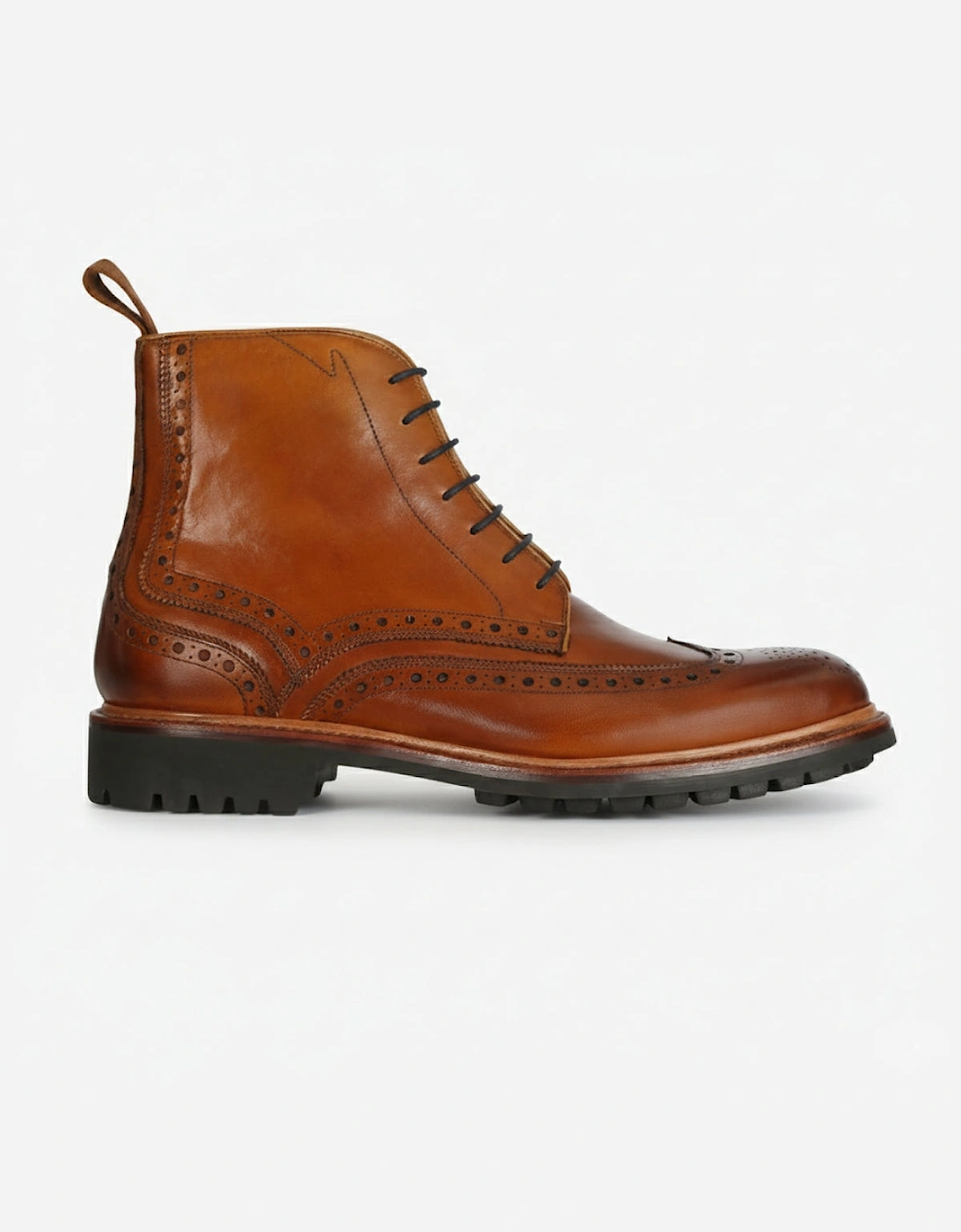 Oliver Sweeney Antiqued Calf Leather Brogue Boots