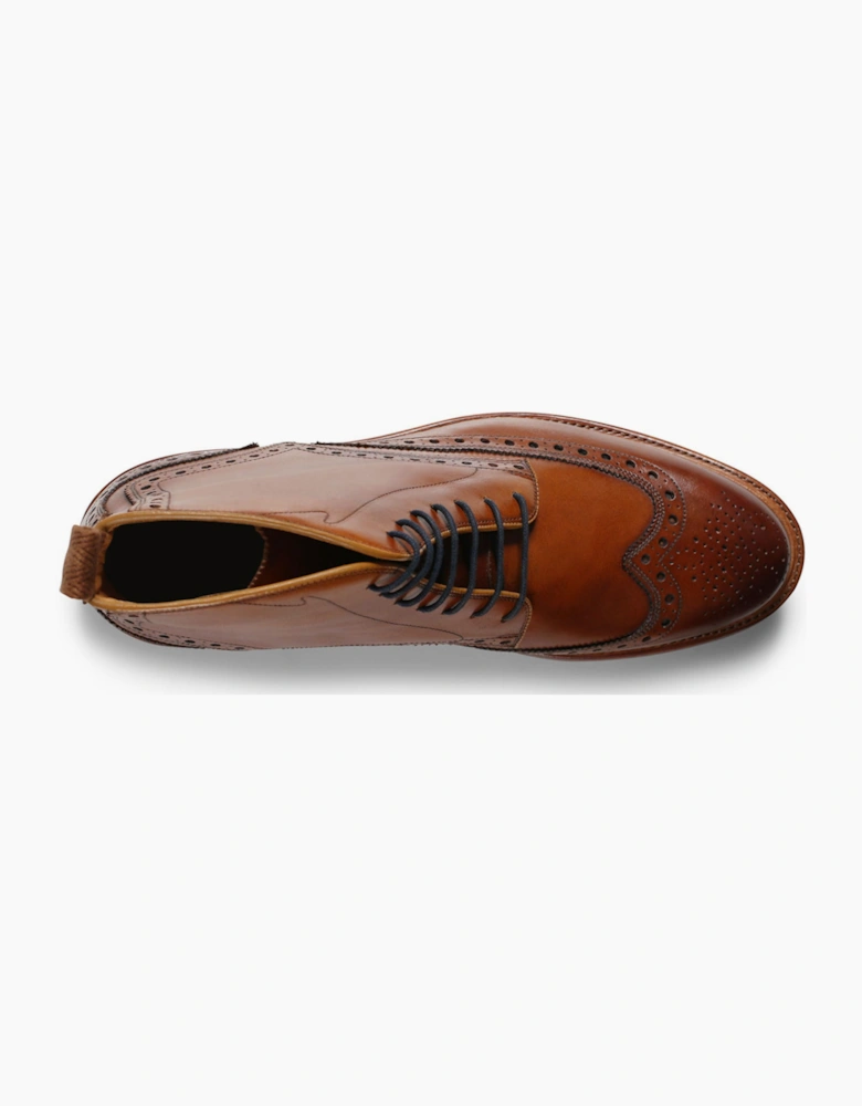 Oliver Sweeney Antiqued Calf Leather Brogue Boots