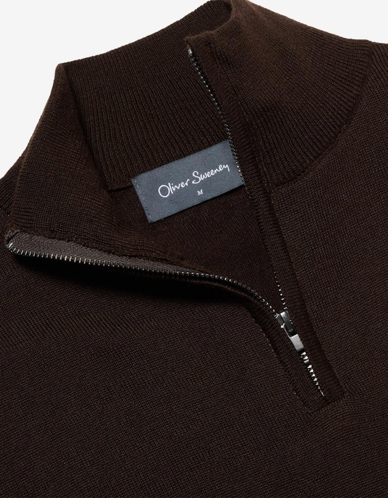 Oliver Sweeney Merino Wool Blend Quarter Zip Jumper