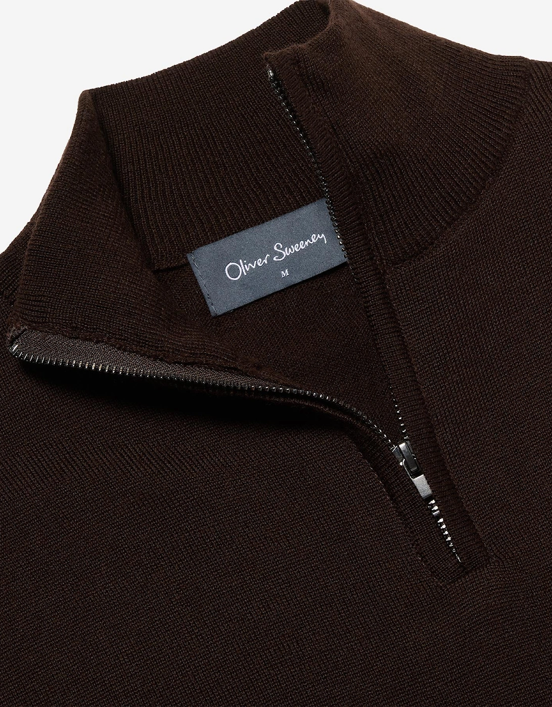 Oliver Sweeney Merino Wool Blend Quarter Zip Jumper