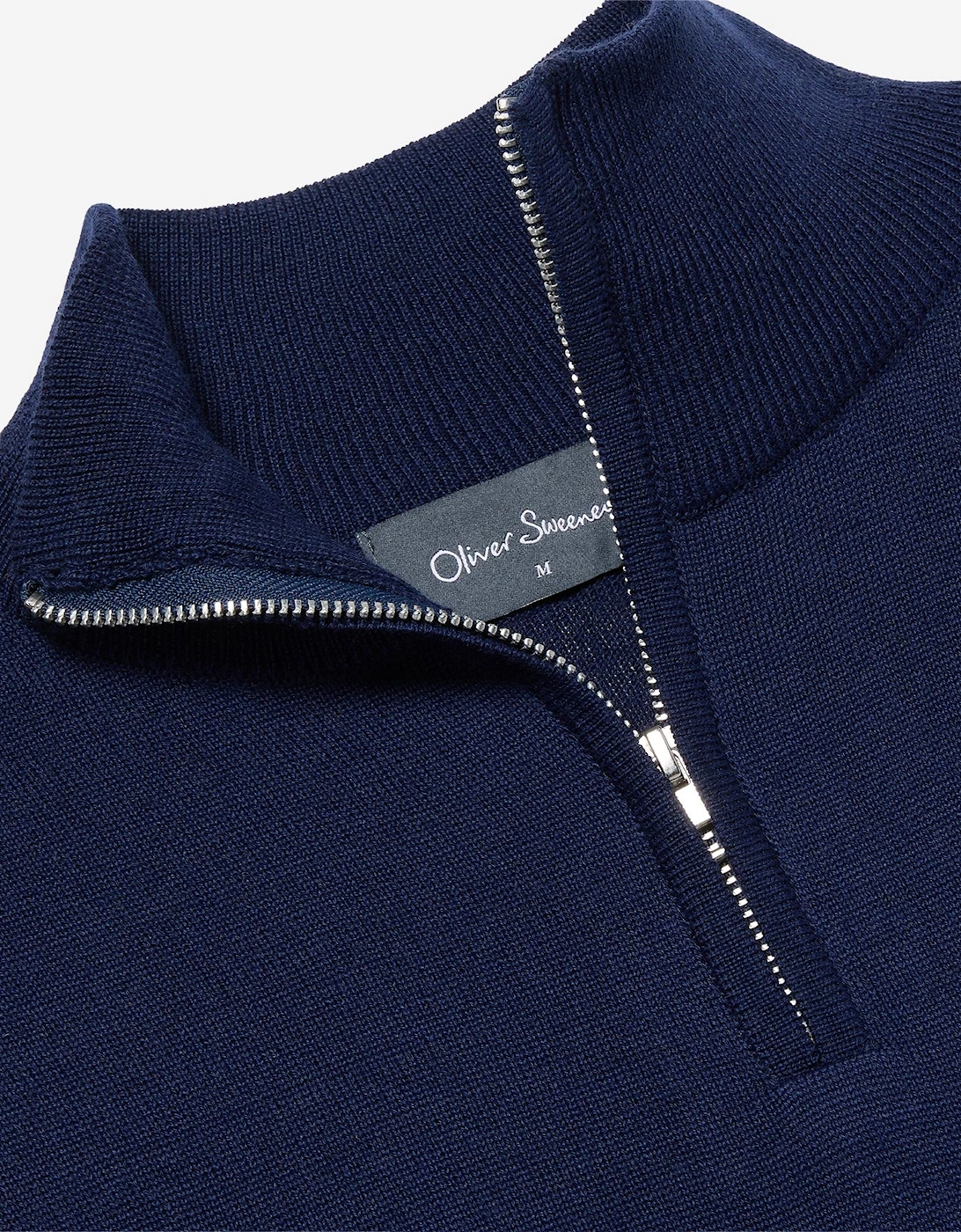 Oliver Sweeney Merino Wool Blend Quarter Zip Jumper