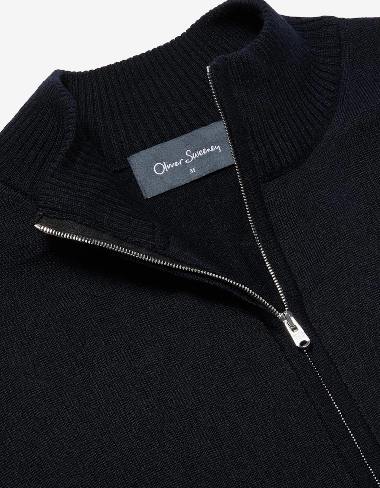 Oliver Sweeney Merino Wool Blend Zip Through Jumper