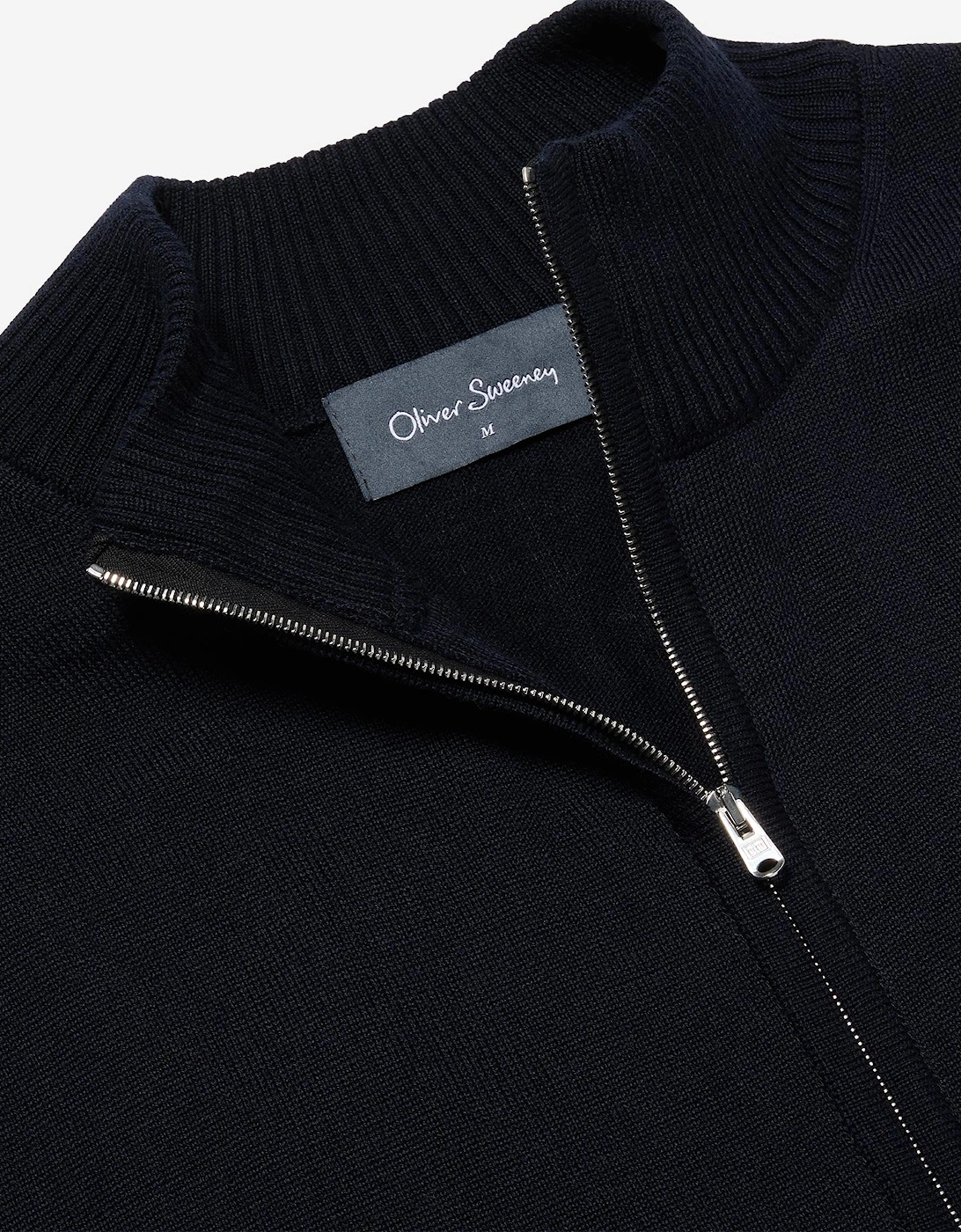 Oliver Sweeney Merino Wool Blend Zip Through Jumper