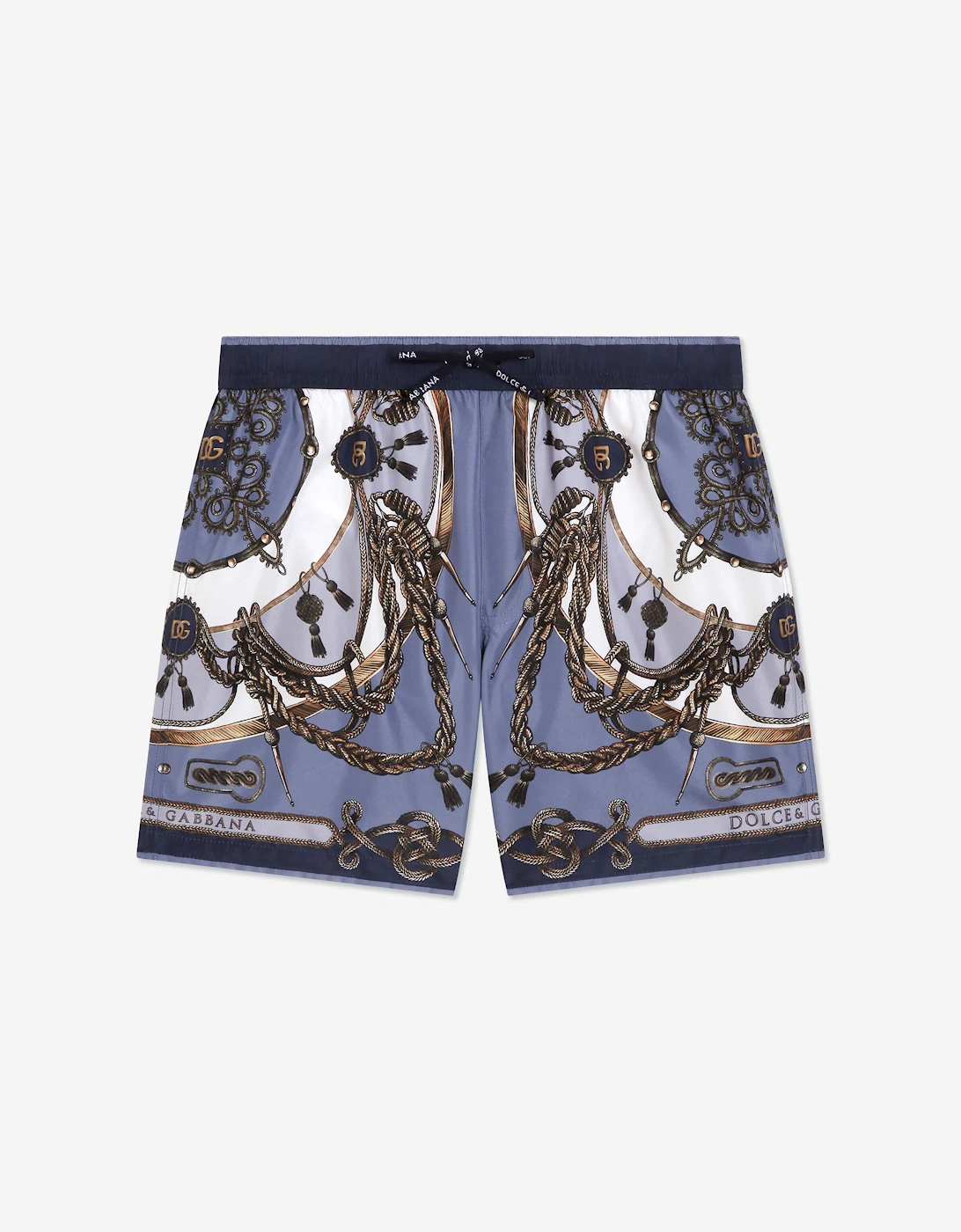 Dolce & Gabbana Boys Nautical Print Swim Shorts in Blue