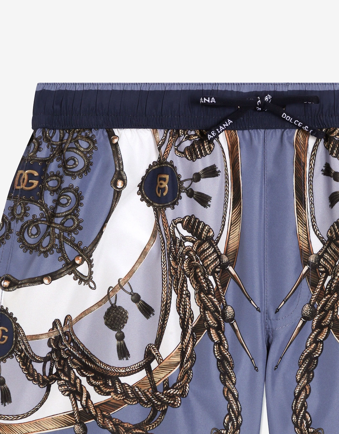 Dolce & Gabbana Boys Nautical Print Swim Shorts in Blue