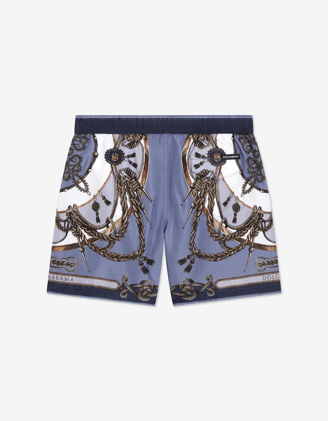 Dolce & Gabbana Boys Nautical Print Swim Shorts in Blue
