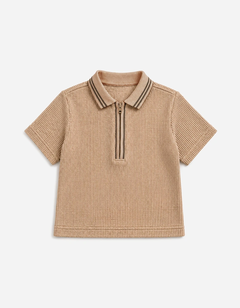 Bel-Air Boys Polo Shirt and Shorts Set in Beige