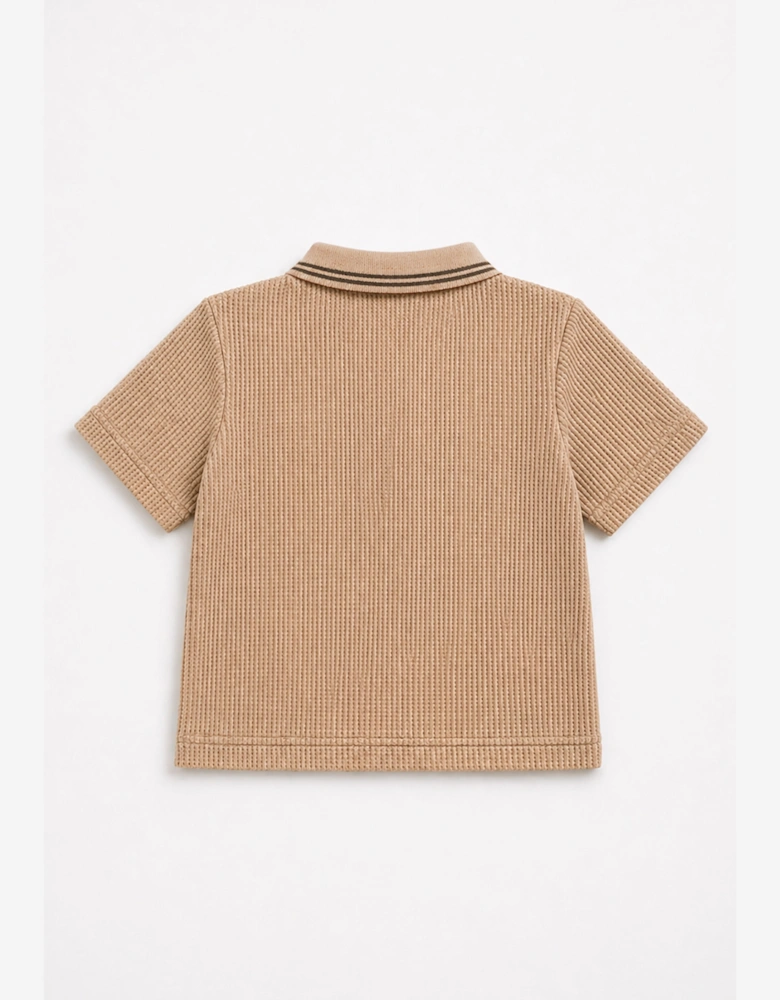 Bel-Air Boys Polo Shirt and Shorts Set in Beige