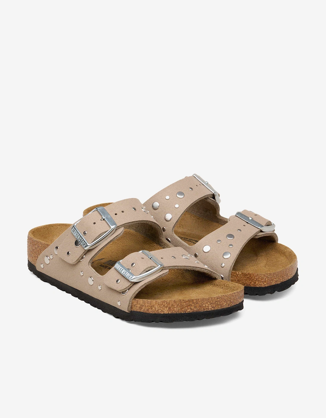 BIRKENSTOCK Girls Arizona Rivets SYN Sandals in Beige