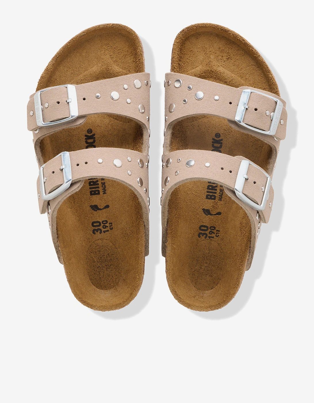 BIRKENSTOCK Girls Arizona Rivets SYN Sandals in Beige