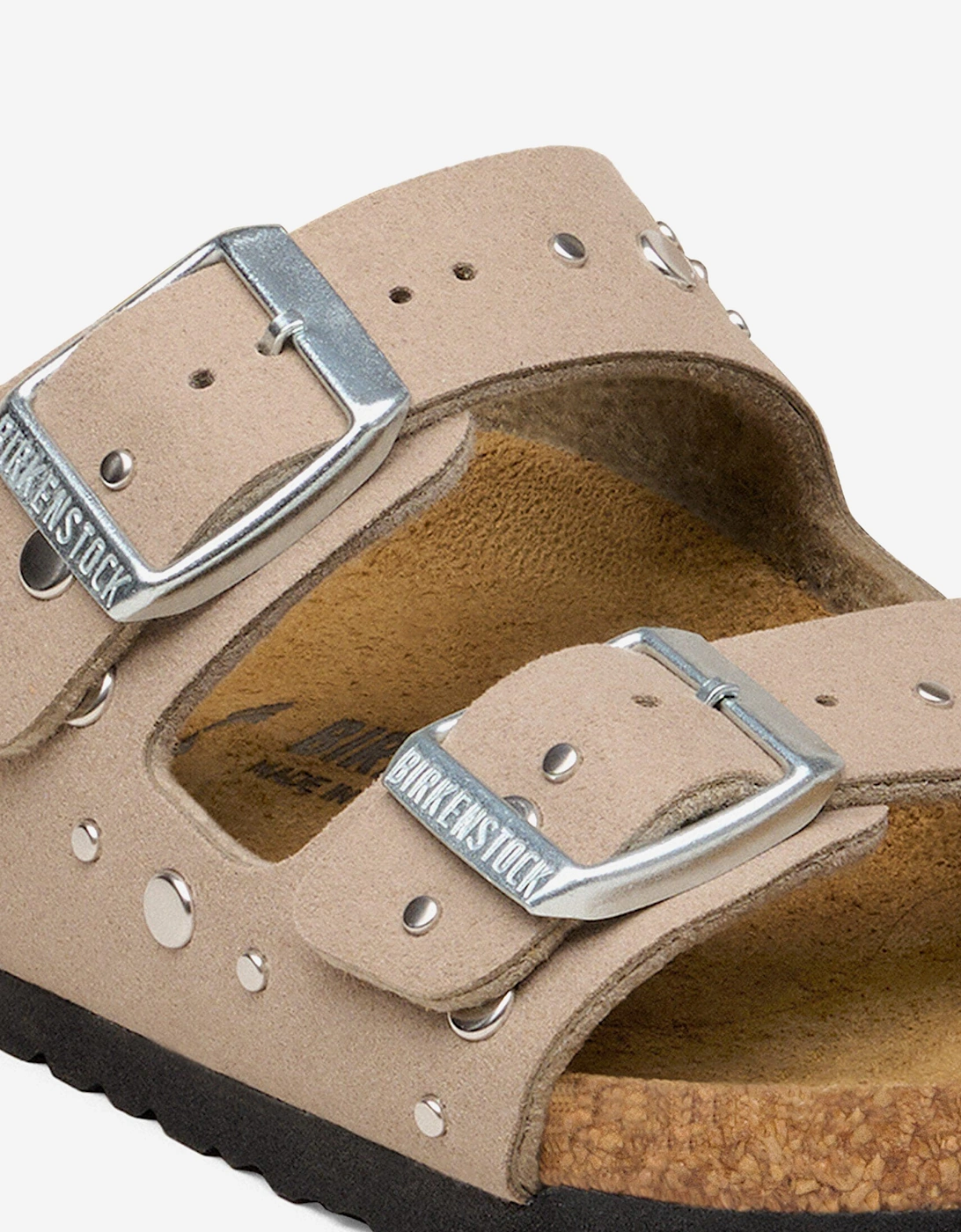 BIRKENSTOCK Girls Arizona Rivets SYN Sandals in Beige