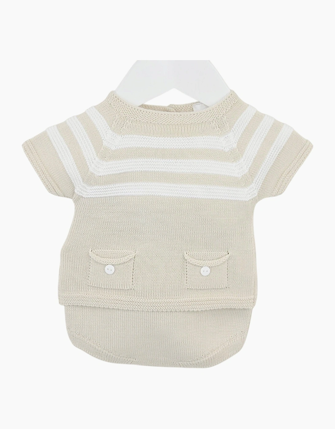 Boys Beige Fine Knit Jam Pant Set