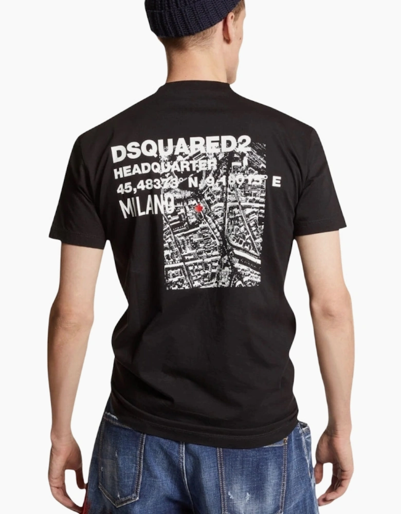 Dsquared2 Ceresio Map Cool Fit Black T-Shirt