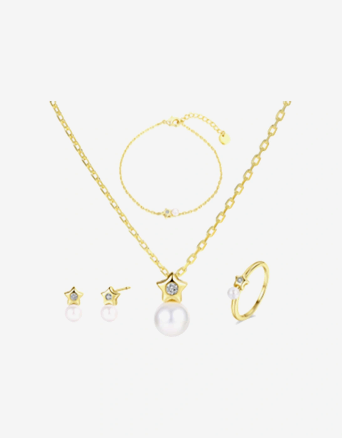 Secret Spoils Girls Star 5 Piece Jewellery Set in Gold (40cm)