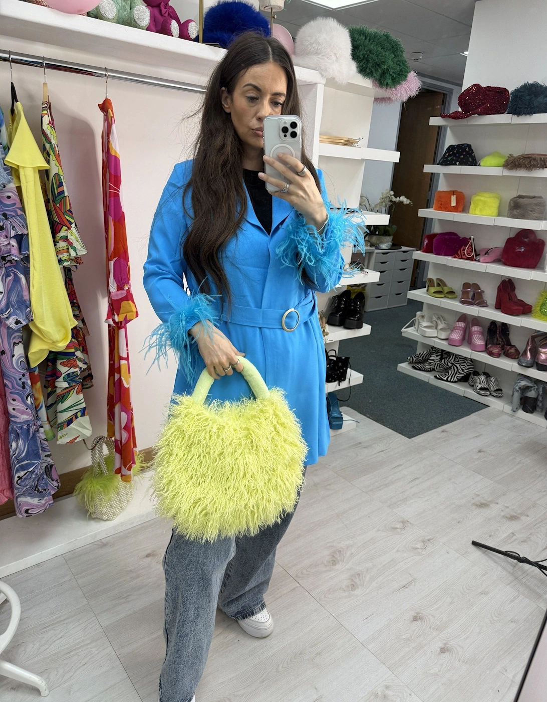 Yellow Bamboo Eco Faux Fur Bag