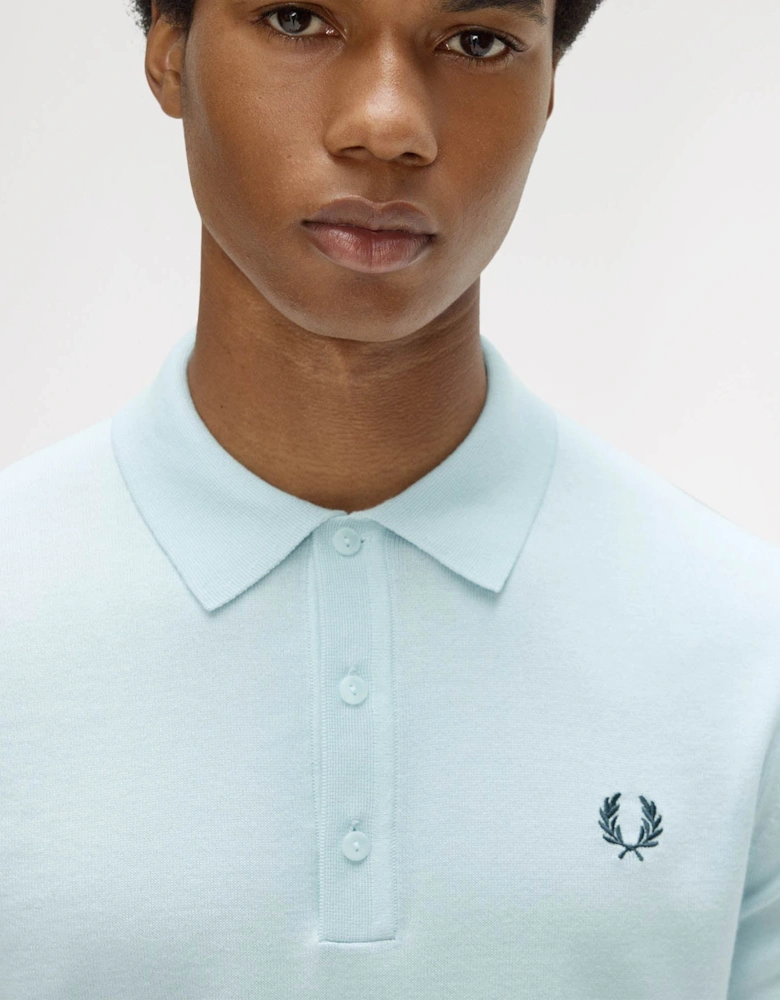 Fred Perry Mens Cotton Knitted Shirt - Light Ice R30