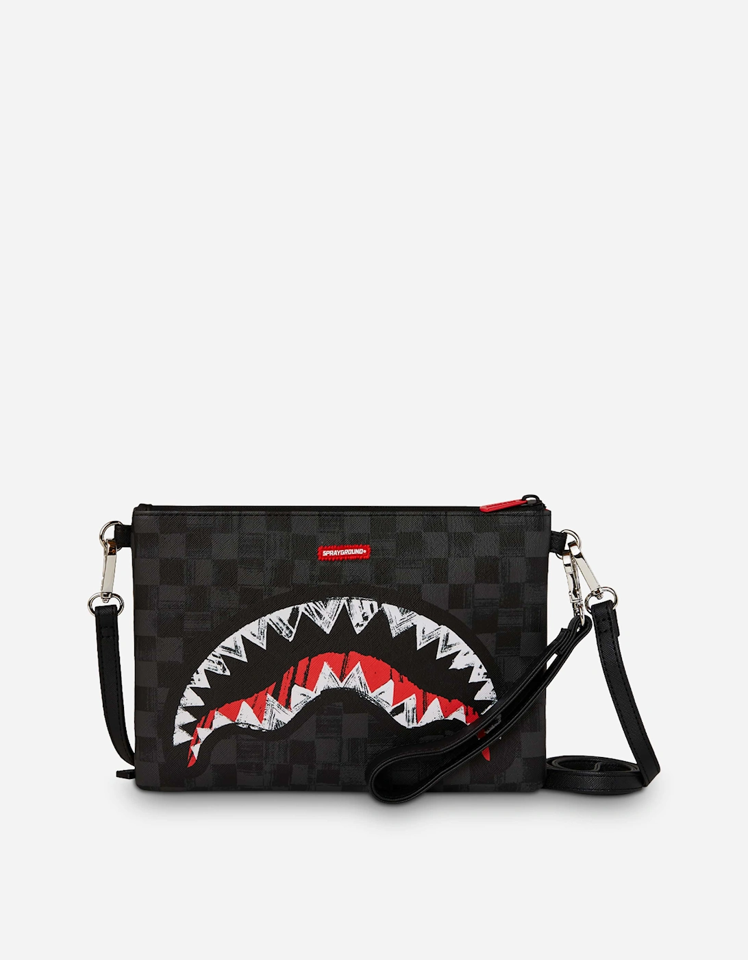 Sprayground Girls Black 'S Scribble Shark Crossover Clutch In - Size: One Size, Kids