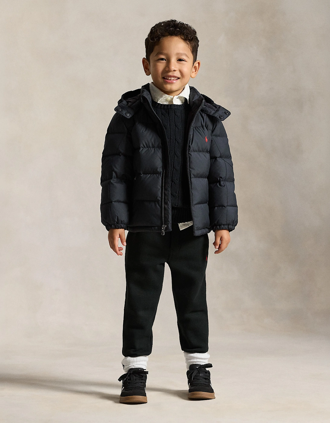 Ralph Lauren Boys Down Padded Puffer Jacket in Black
