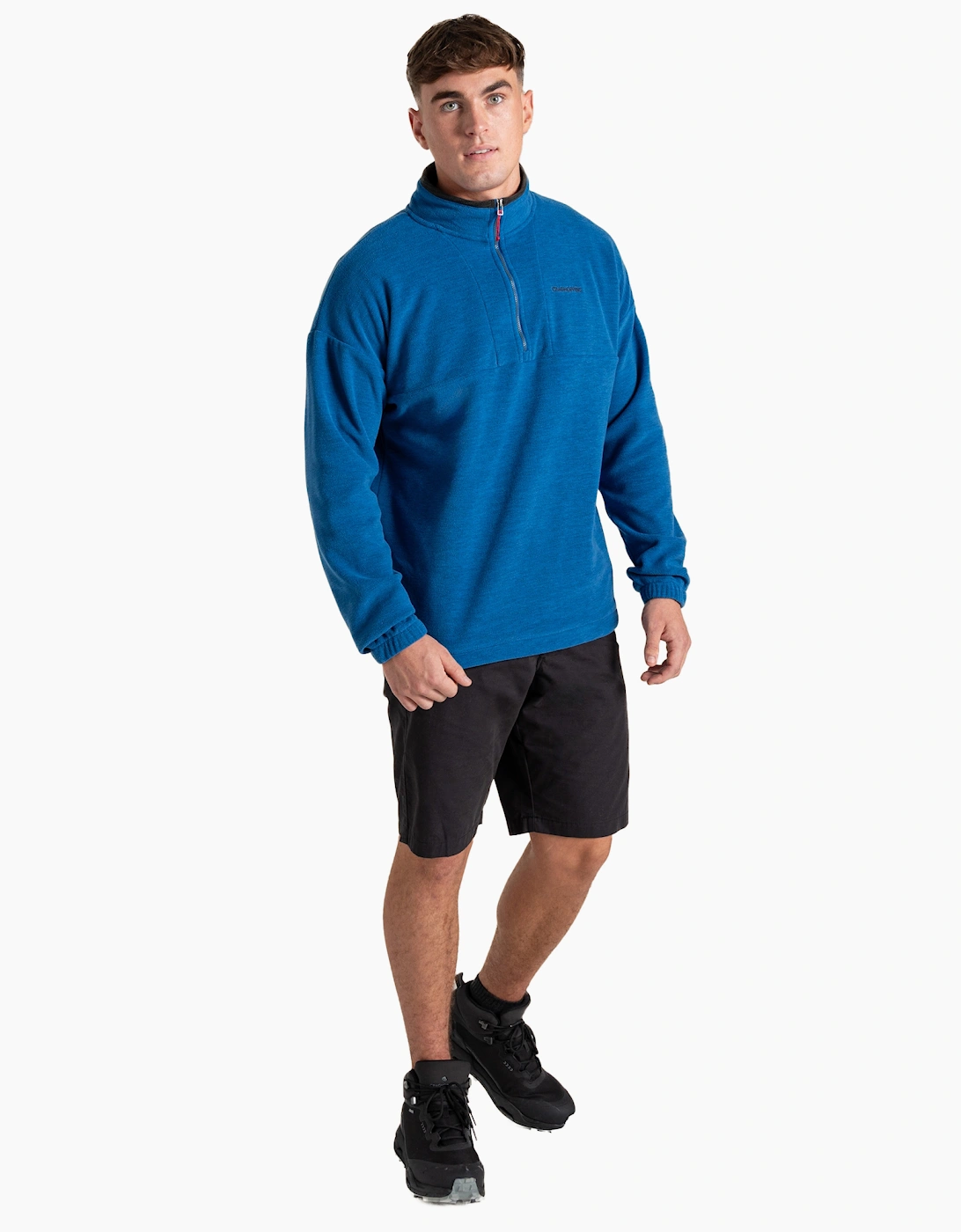 Craghoppers Mens Esk Colour Block Melange Half Zip Fleece Top