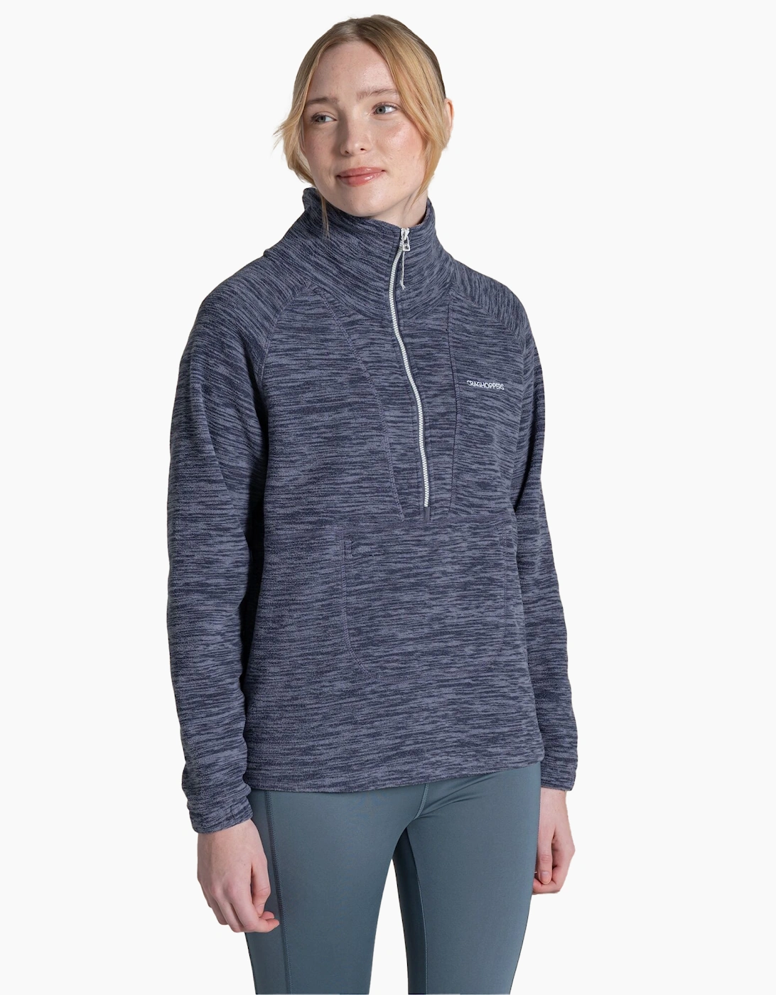 Craghoppers Women's Grey / Esk Ii Half Zip Fleece Top - Size 10 UK