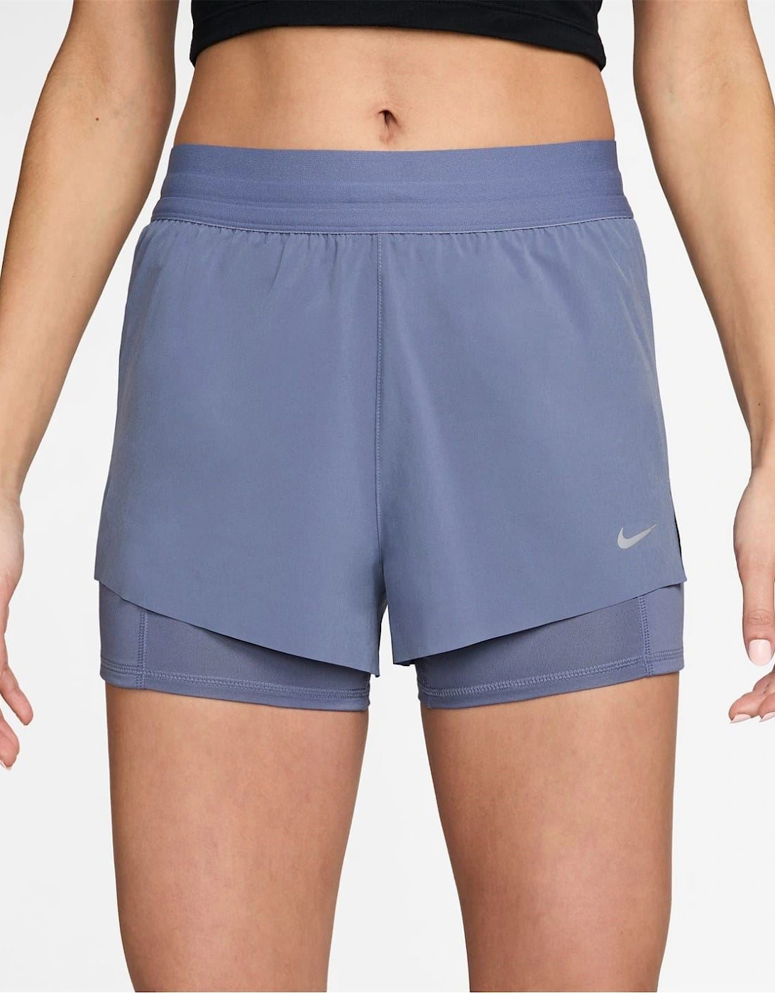 Womens Fit Swift Mid Rise 3 2 In 1 Shorts, 7 of 6