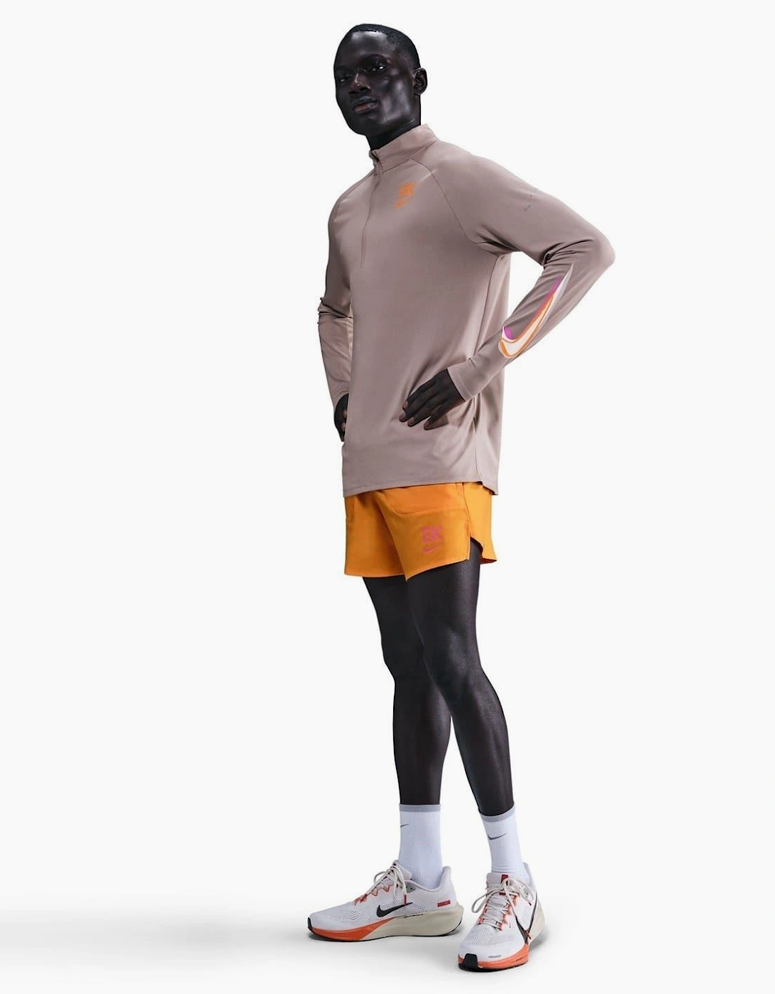 Half-Zip Funnel Neck Long Sleeve Tech Top