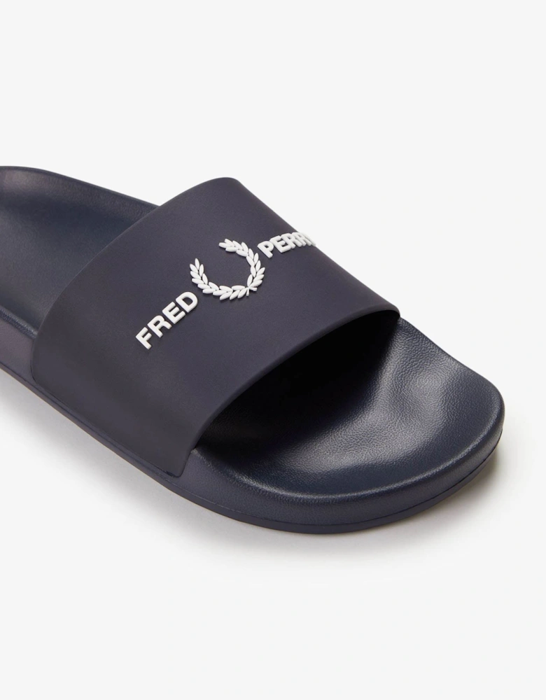 Fred Perry Mens Branded Slider - Navy 608