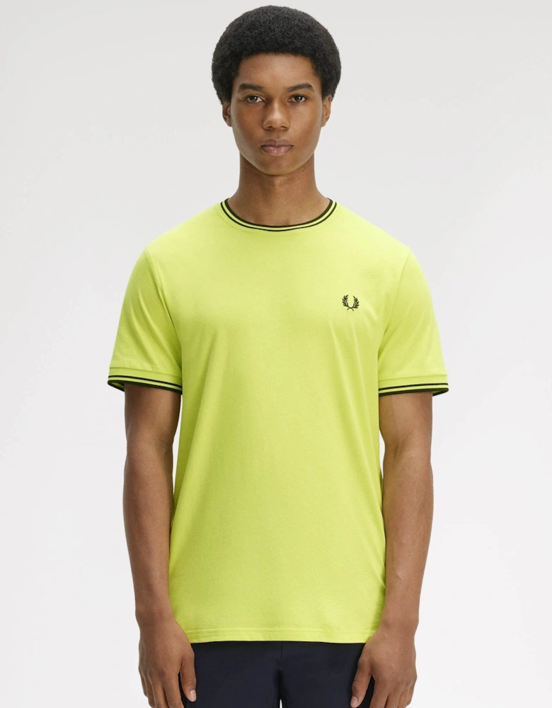 Fred Perry Mens Twin Tipped T-Shirt - Citron/Black/Black 84B