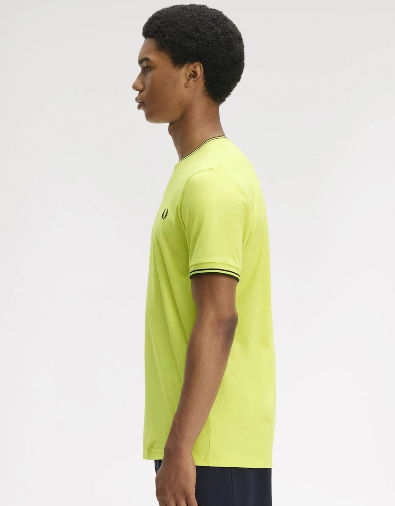Fred Perry Mens Twin Tipped T-Shirt - Citron/Black/Black 84B