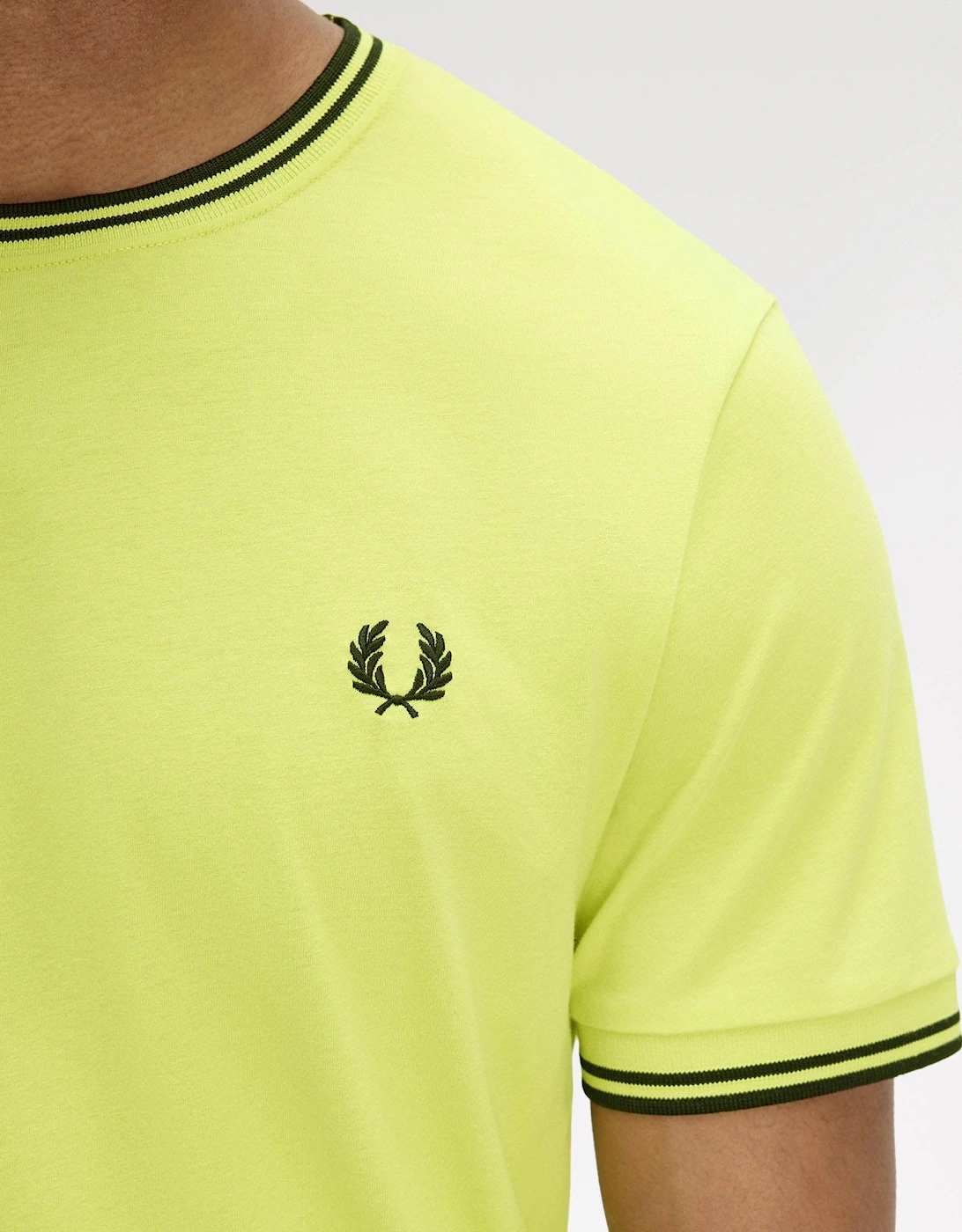 Fred Perry Mens Twin Tipped T-Shirt - Citron/Black/Black 84B
