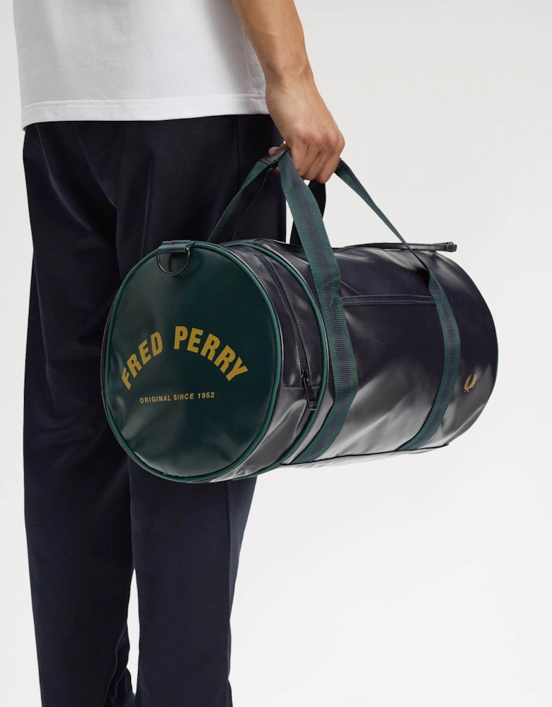 Fred Perry Recycled Polyester Classic Barrel Bag - Navy/Grassroots 83A