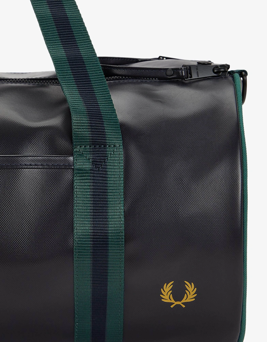 Fred Perry Recycled Polyester Classic Barrel Bag - Navy/Grassroots 83A