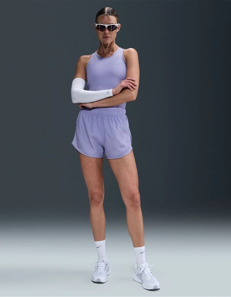 Womens Dri FIT Mid Rise Brief Lined Running Shorts