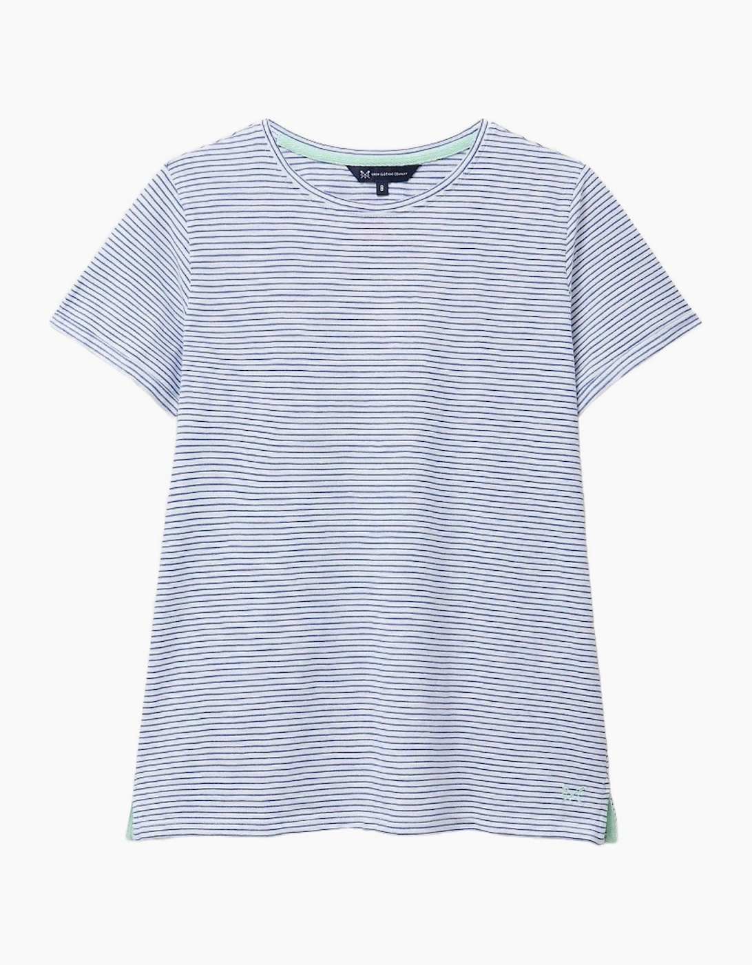 Crew Clothing Women's Multi/White Perfect Stripe Short Sleeve T-Shirt - Size 8