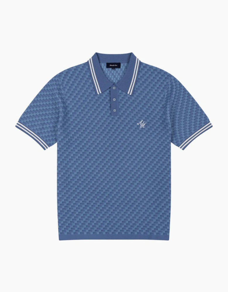 Alma De Ace Blue Rivea Knitted Polo Shirt