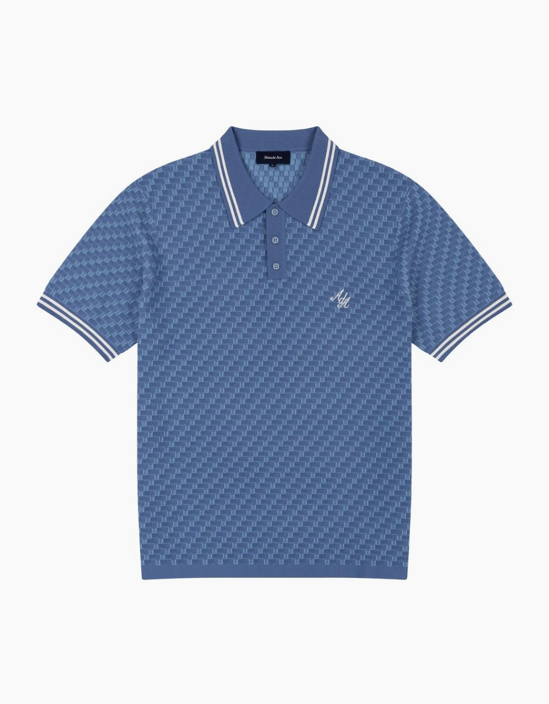 Alma De Ace Blue Rivea Knitted Polo Shirt, 3 of 2