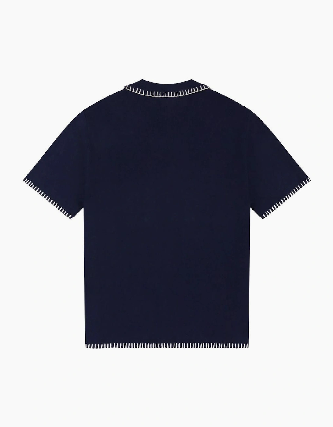 Alma De Ace Rexa Stitched Navy Knitted Shirt