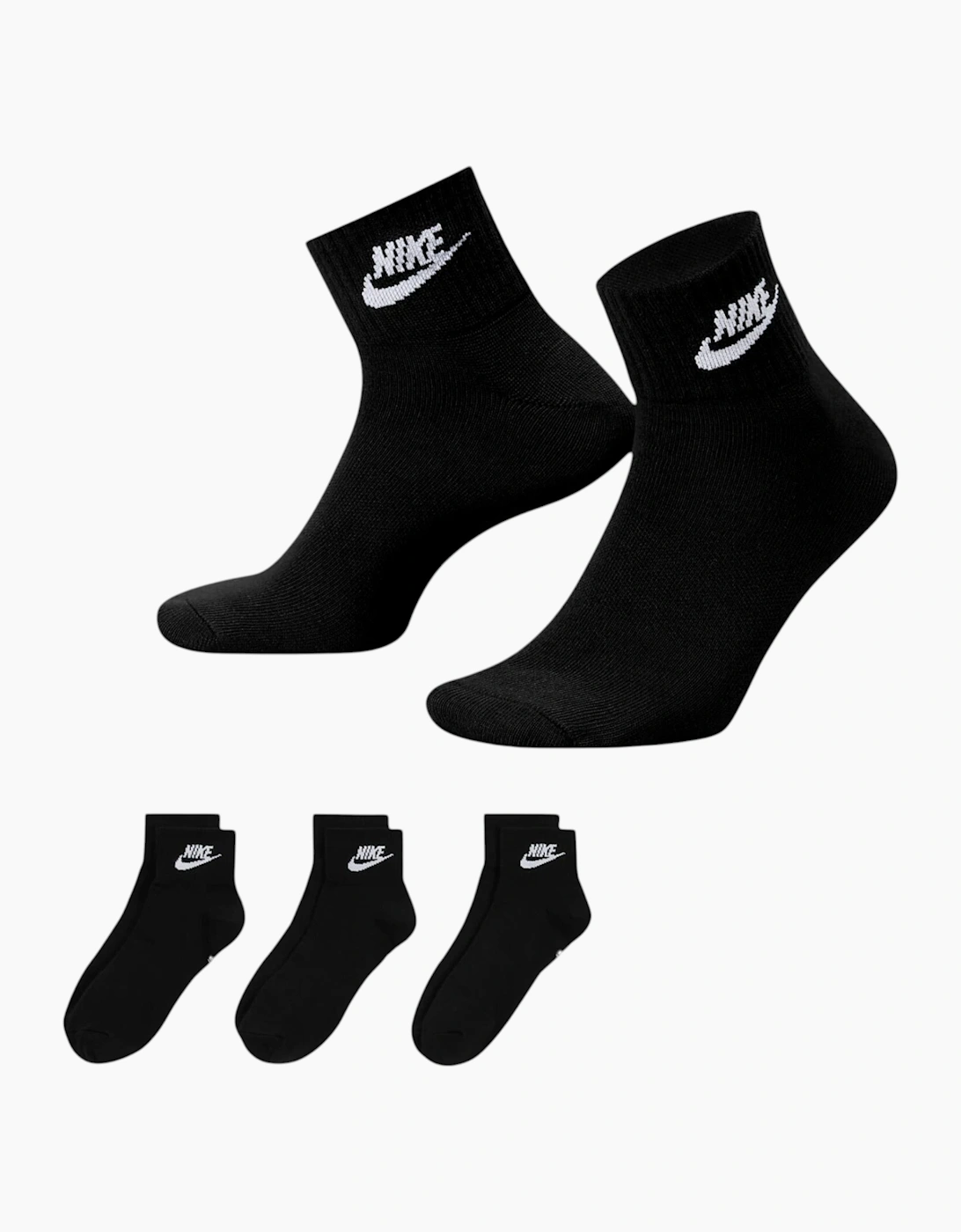 Nike DX5074 Mens Ankle Socks Essential Low Cut Socks 3 Pack