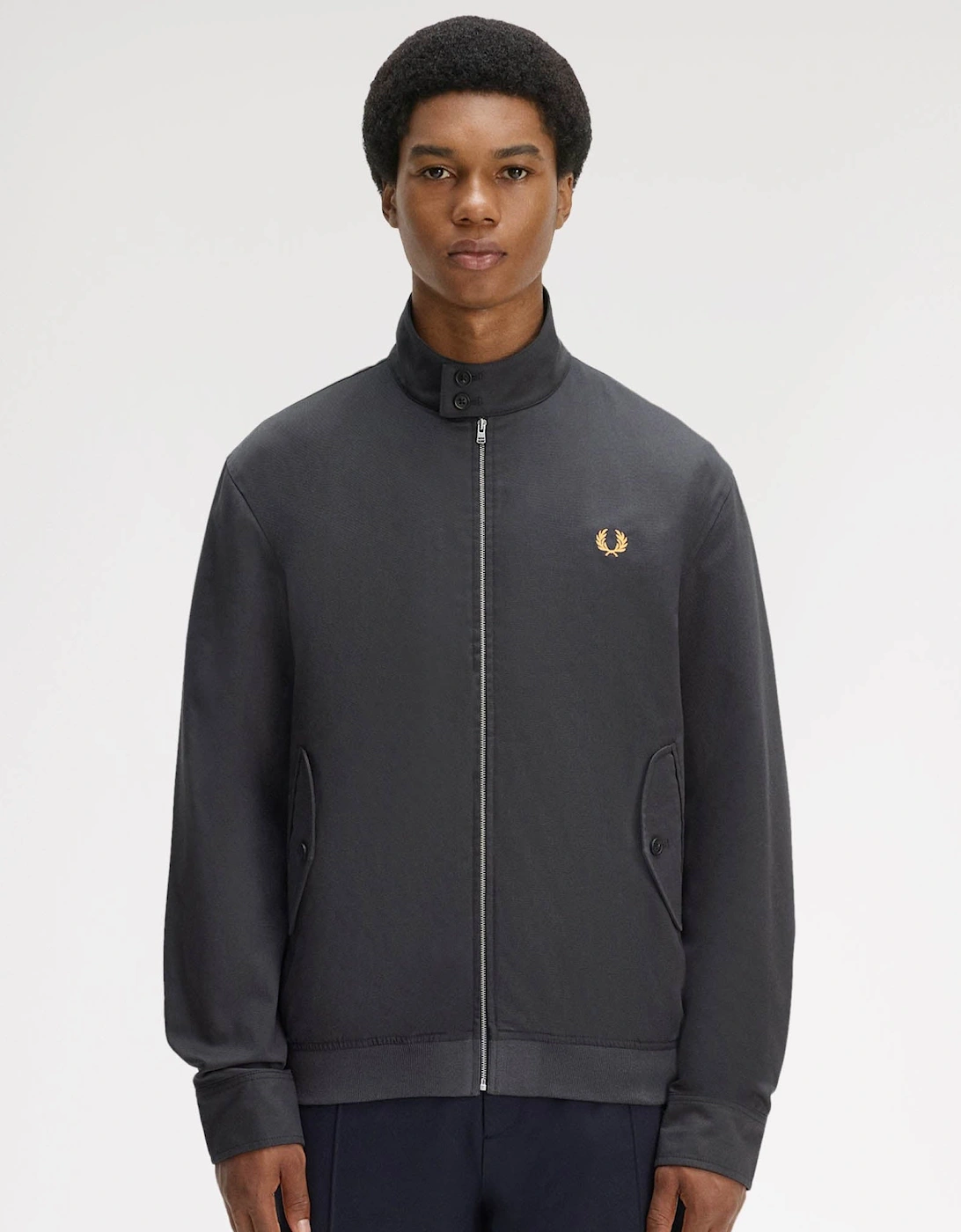 Fred Perry Mens Twill Harrington Jacket - Anchor Grey 297, 11 of 10