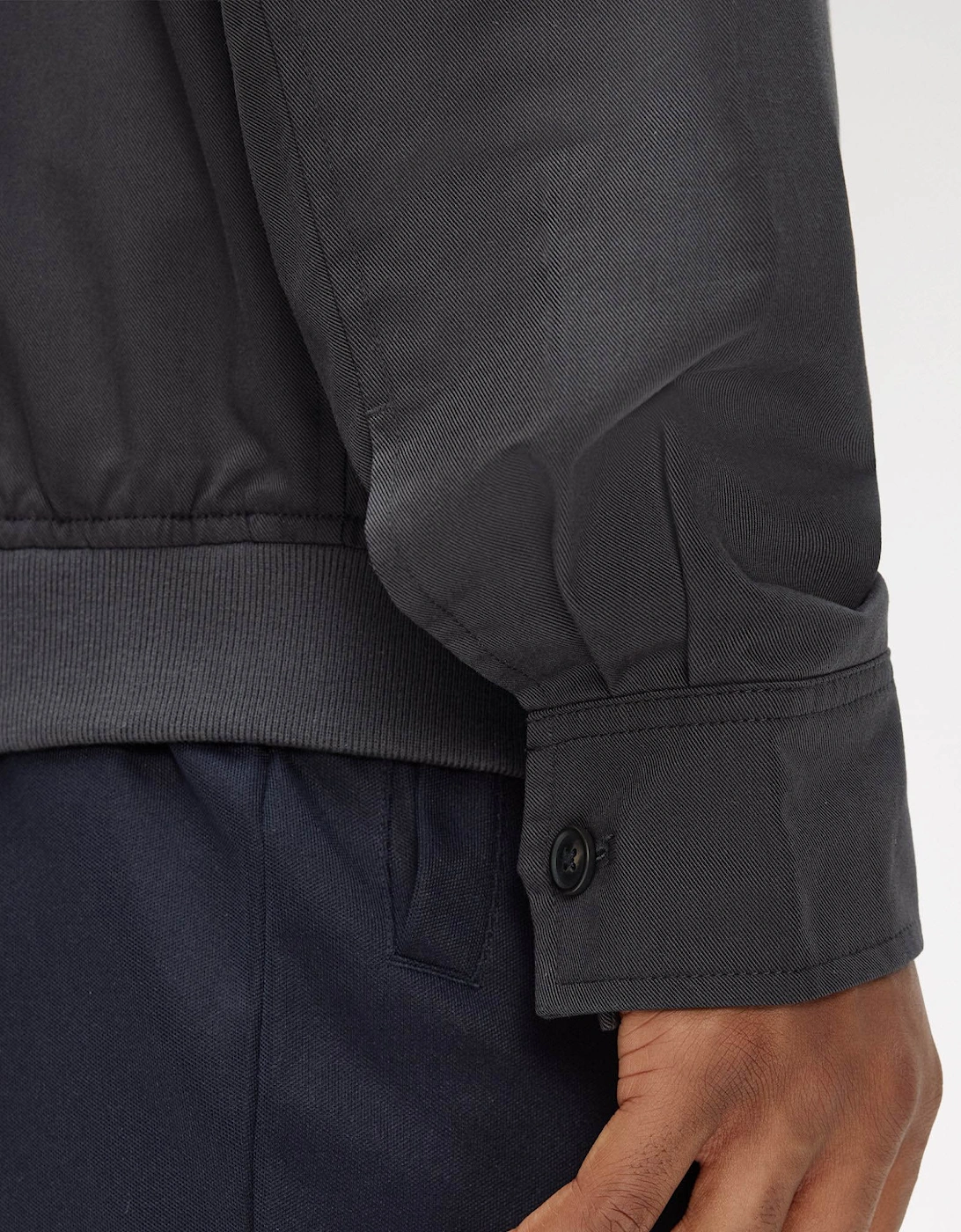 Fred Perry Mens Twill Harrington Jacket - Anchor Grey 297