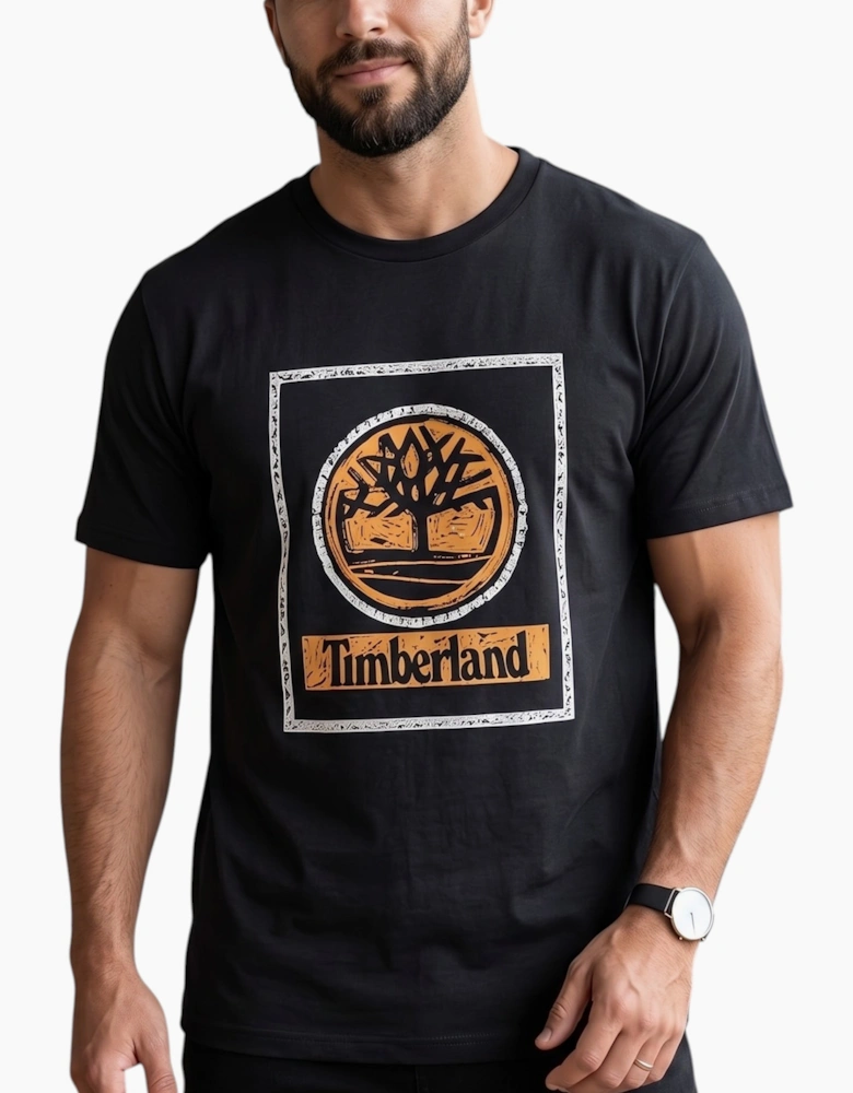 Timberland Mens T Shirts Tree Print Logo Top