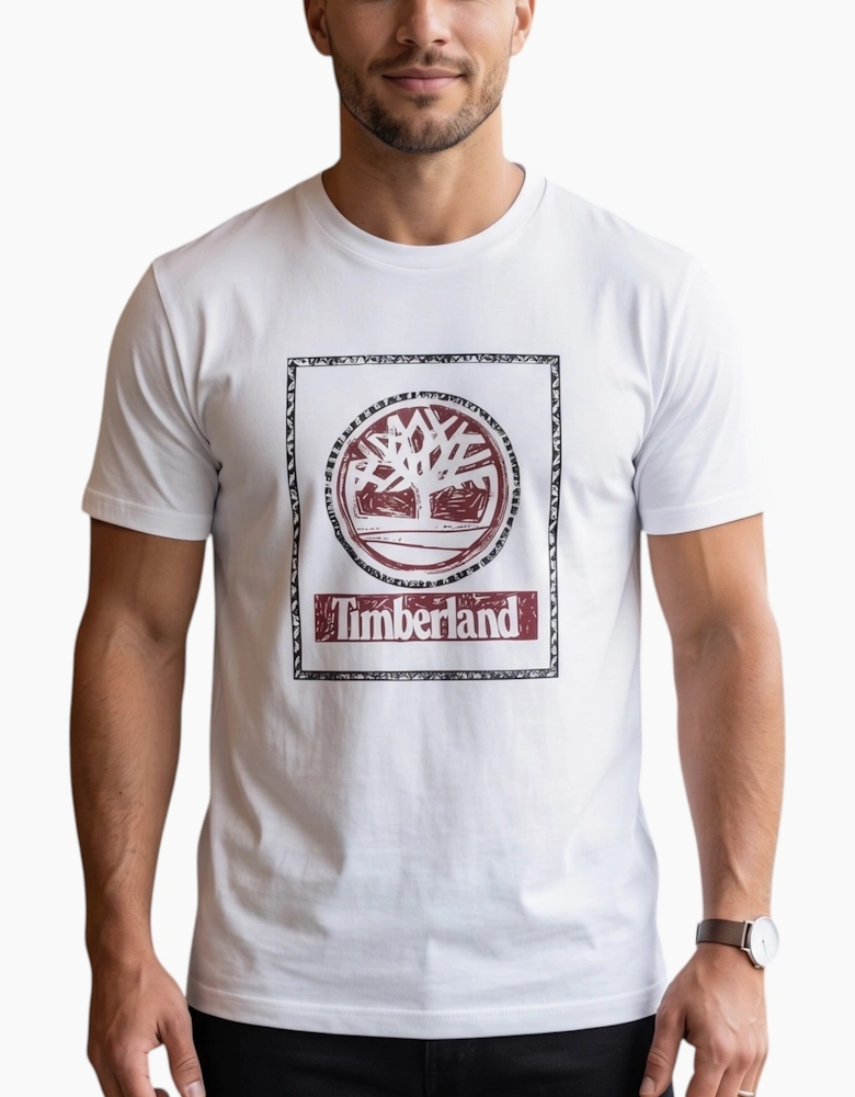 Timberland Mens T Shirts Tree Print Logo Top