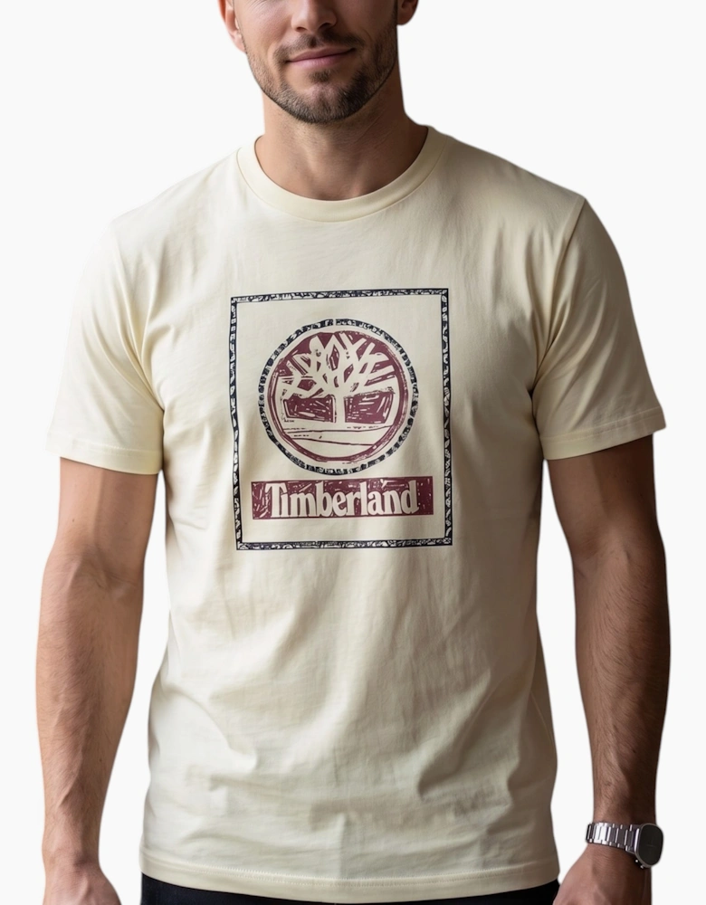 Timberland Mens T Shirts Tree Print Logo Top