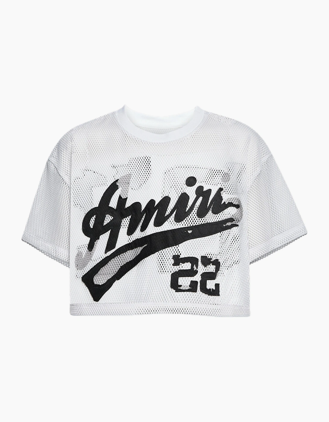 AMIRI WOMENS MESH 22 CROPPED TEE WHITE, 5 of 4